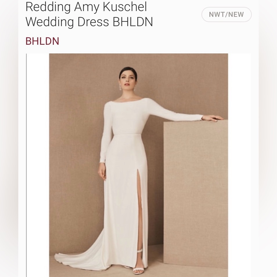 Bhldn Long Sleeve Wedding Dress In Cream